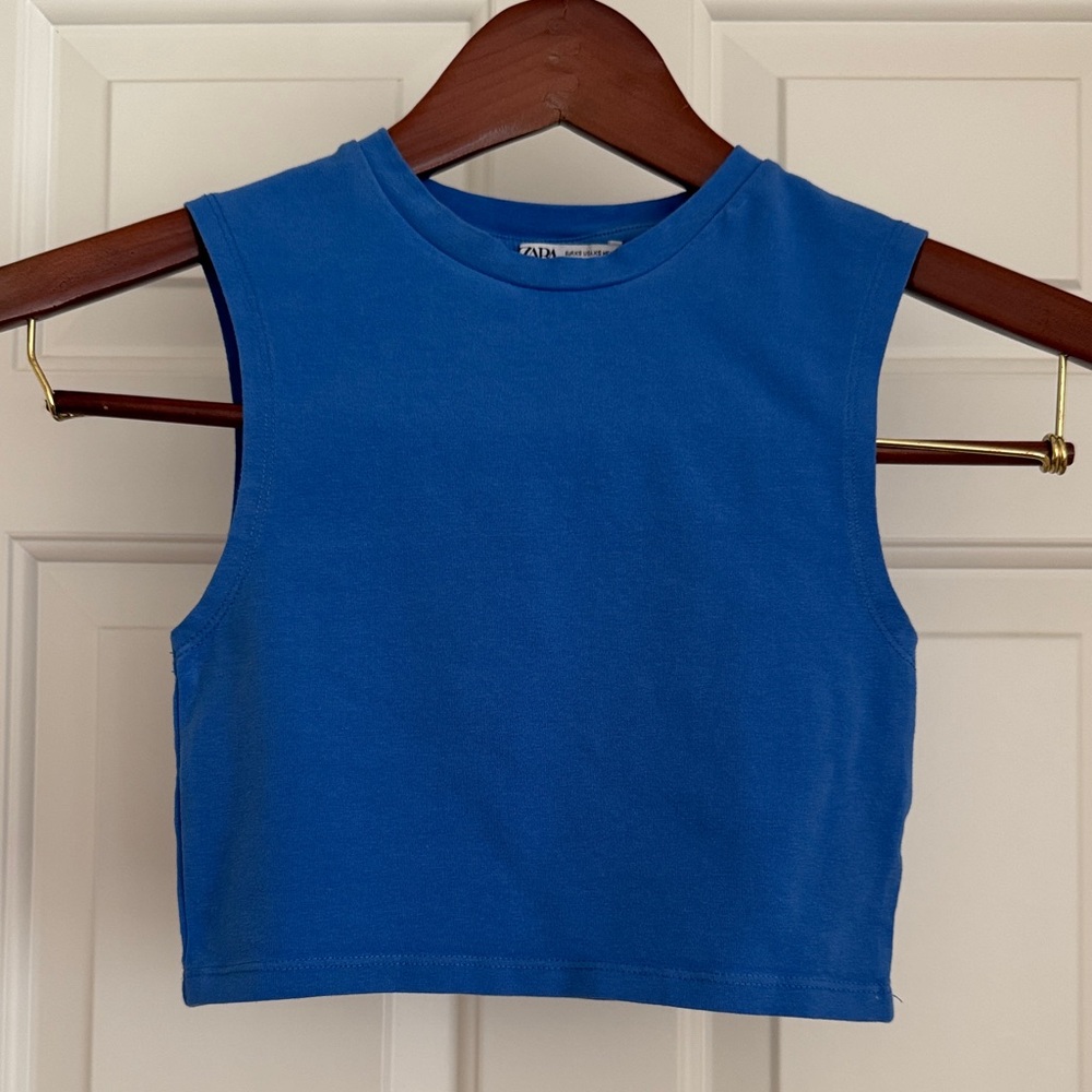 Zara Top Size XS Vibrant Blue Tank Top